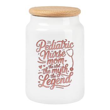 Infirmière pédiatrique Maman L’idole Le mythe L’infirmière en pédiatrie - Boîte à biscuits avec couvercle en bois - blanc - Devant