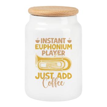 Euphonium Instant Player Just Add Coffee Baritone - Keksdose mit Holzdeckel - Weiß - Vorne