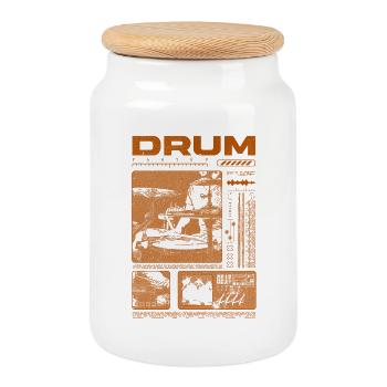 Rock Drummer Drum Player Streetwear - Cookie Jar with Wooden Lid - white - Front