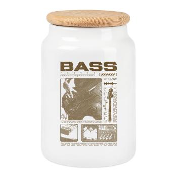 Bass Guitar Lover Bass Player Streetwear - Cookie Jar with Wooden Lid - white - Front