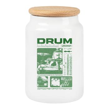 Rock Drummer Drum Player Streetwear - Cookie Jar with Wooden Lid - white - Front