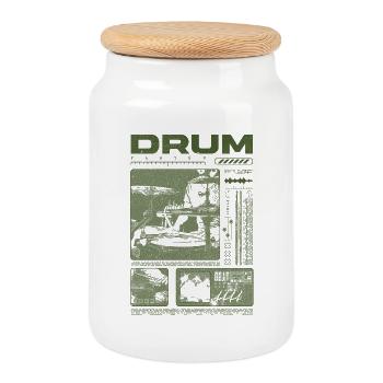 Rock Drummer Drum Player Streetwear - Cookie Jar with Wooden Lid - white - Front