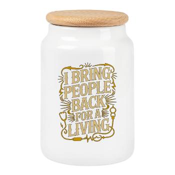 ICU Nurse I Bring People Back Trauma Response - Keksdose mit Holzdeckel - Weiß - Vorne