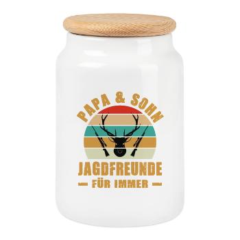 Jäger Geschenke Jagd Jagen Jägersprüfung Bestanden - Keksdose mit Holzdeckel - Weiß - Vorne