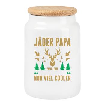 Cadeaux de chasse Chasse Examen de chasseur réussi - Boîte à biscuits avec couvercle en bois - blanc - Devant