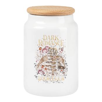 Dark Romance Book Club Booktok - Cookie Jar with Wooden Lid - white - Front