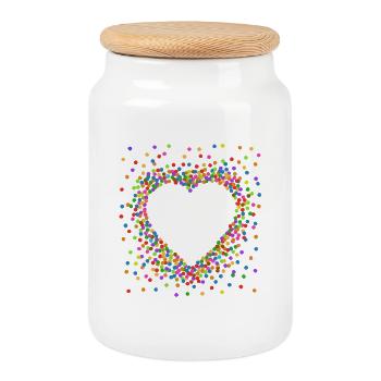 Confetti in the Heart - Carnival in the Blood Costume - Cookie Jar with Wooden Lid - white - Front