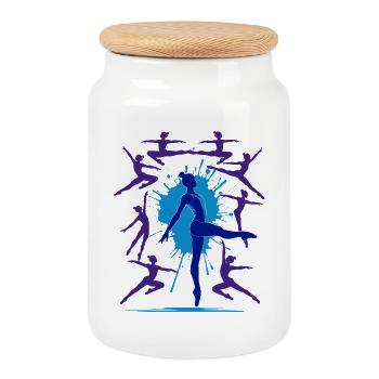 Gymnastics Gymnastics Acrobatics Artistic Gymnastics - Cookie Jar with Wooden Lid - white - Front
