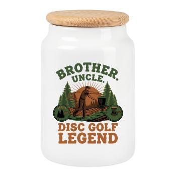 Frère Oncle Légende du Disc Golf Scénique - Boîte à biscuits avec couvercle en bois - blanc - Devant