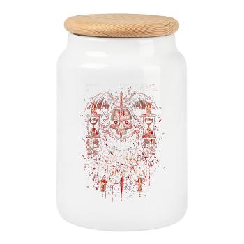 Dark Romance Booktok You Don't Scare Me - Cookie Jar with Wooden Lid - white - Front