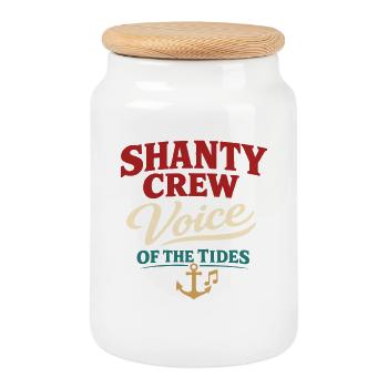 Shanty Crew folk music community - Cookie Jar with Wooden Lid - white - Front