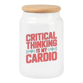 ICU Nurse Critical Thinking Is My Trauma Response - Cookie Jar with Wooden Lid - white - Front