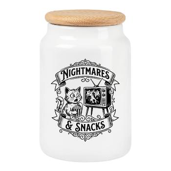 Nightmares & Snacks – Creepy hangovers - Cookie Jar with Wooden Lid - white - Front