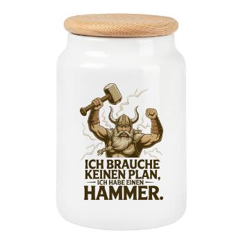 Wikinger Viking Legende Seemann Odin Rabe Kämpfer - Keksdose mit Holzdeckel - Weiß - Vorne