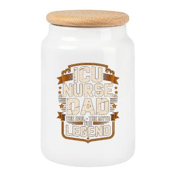 ICU Nurse Dad The Idol The Myth The Intensive Care - Keksdose mit Holzdeckel - Weiß - Vorne