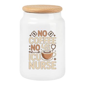 ICU Nurse No Coffee No Acute Care Coffee Lover - Keksdose mit Holzdeckel - Weiß - Vorne