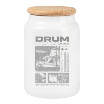 Batteur rock Drumplayer Streetwear - Boîte à biscuits avec couvercle en bois - blanc - Devant