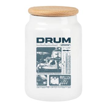 Rock Drummer Drum Player Streetwear - Cookie Jar with Wooden Lid - white - Front