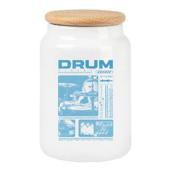 Batteur rock Drumplayer Streetwear - Boîte à biscuits avec couvercle en bois - blanc - Devant
