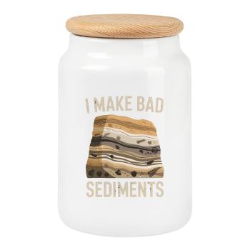 I Make Bad Sediments Lustiger Geologie Spruch für - Keksdose mit Holzdeckel - Weiß - Vorne