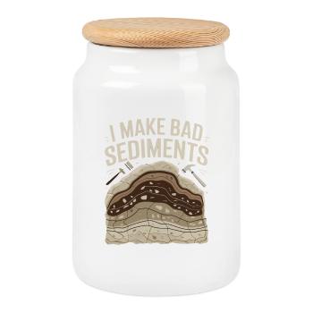 I Make Bad Sediments Lustiger Geologie Spruch für - Keksdose mit Holzdeckel - Weiß - Vorne