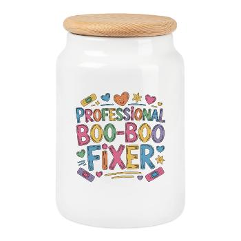 Infirmière pédiatrique professionnelle en soins d’enfants - Boîte à biscuits avec couvercle en bois - blanc - Devant