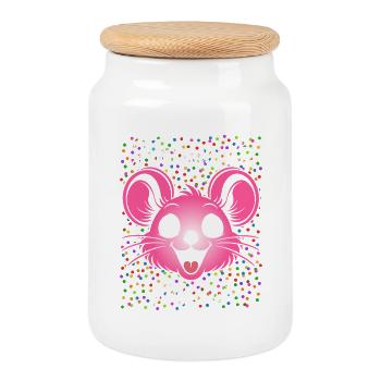Souris de Carnaval | Femmes en costume partenaires - Boîte à biscuits avec couvercle en bois - blanc - Devant