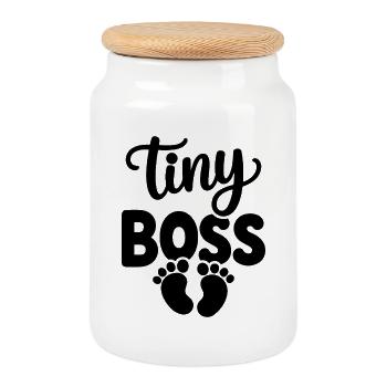 Co dla prawdziwego szefa  Grafika z Łapkami - Cookie Jar with Wooden Lid - white - Front