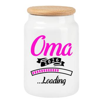 Oma 2026 Loading  - Keksdose mit Holzdeckel - Weiß - Vorne