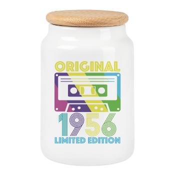 Original 1956 Cassette 70th Anniversary 70 Year Tee - Cookie Jar with Wooden Lid - white - Front