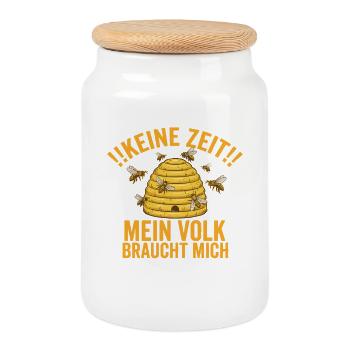 Pas de temps que ma colonie ait besoin de moi – Bee Design - Boîte à biscuits avec couvercle en bois - blanc - Devant