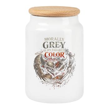 Romance sombre Le gris moralement est ma couleur préférée - Boîte à biscuits avec couvercle en bois - blanc - Devant
