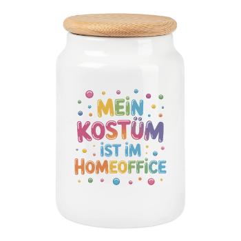 Le costume se trouve dans le bureau du carnaval du bureau principal - Boîte à biscuits avec couvercle en bois - blanc - Devant