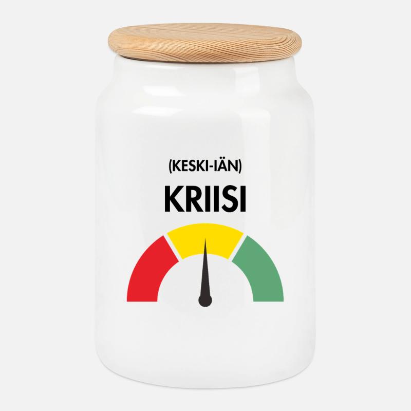 Midlife-Crisis - Keksdose mit Holzdeckel - Weiß