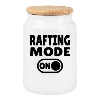 Rafting Mode ON – Whitewater in a rubber dinghy - Cookie Jar with Wooden Lid - white - Front