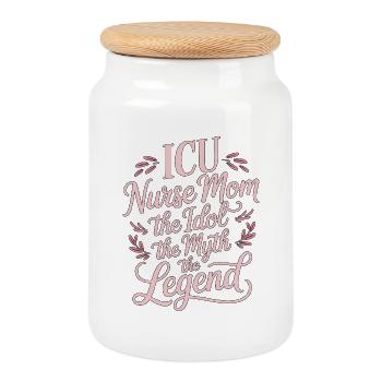ICU Nurse Mom The Idol The Myth Registered Nurse - Keksdose mit Holzdeckel - Weiß - Vorne