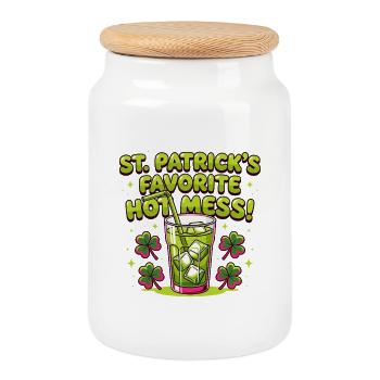 Le désordre préféré de St Patricks - Boîte à biscuits avec couvercle en bois - blanc - Devant