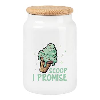 Fresh Mint Chocolate Chip Lover Dessert Lover - Cookie Jar with Wooden Lid - white - Front