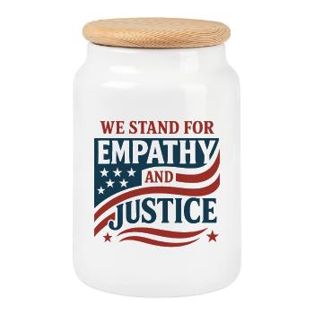 Forensic Nurse Practitioner Empathy & Justice - Cookie Jar with Wooden Lid - white - Front