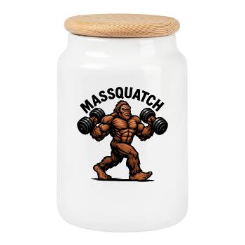 Massquatch Haltérophilie Sasquatch Drôle de Bigfoot - Boîte à biscuits avec couvercle en bois - blanc - Devant