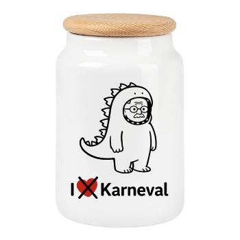 Carnival grouches - Cookie Jar with Wooden Lid - white - Front