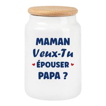 Mama, willst du Papa heiraten? - Keksdose mit Holzdeckel - Weiß - Vorne