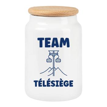 Bergsessellift Team - Keksdose mit Holzdeckel - Weiß - Vorne