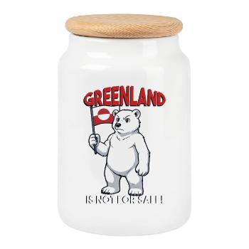 Greenland Is Not For Sale - Keksdose mit Holzdeckel - Weiß - Vorne