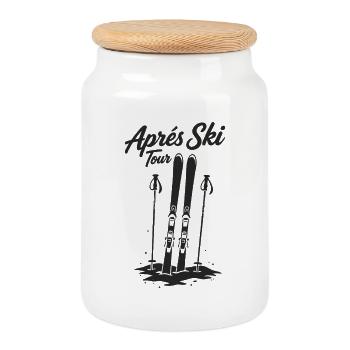 Après-Ski Tour Skifahren Winterurlaub Gruppe - Keksdose mit Holzdeckel - Weiß - Vorne