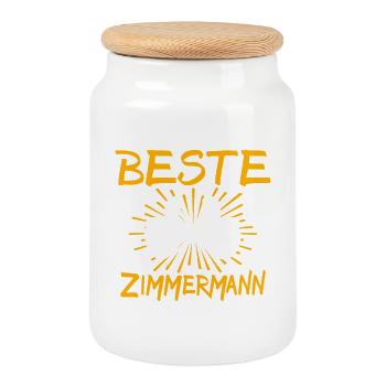 Zimmermann Geschenkidee - Keksdose mit Holzdeckel - Weiß - Vorne