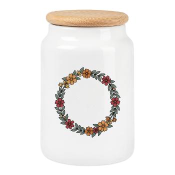Toujours ma sœur Pour toujours Mon ami couronne - Boîte à biscuits avec couvercle en bois - blanc - Devant