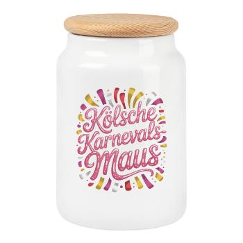 Cologne Carnival Mouse Cologne Carnival Cologne Mouse - Cookie Jar with Wooden Lid - white - Front