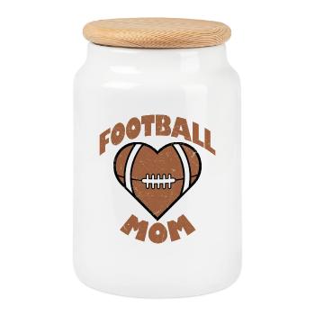 Football Mom Season Player Fan - Keksdose mit Holzdeckel - Weiß - Vorne