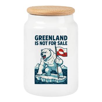 Greenland Is Not For Sale - Keksdose mit Holzdeckel - Weiß - Vorne